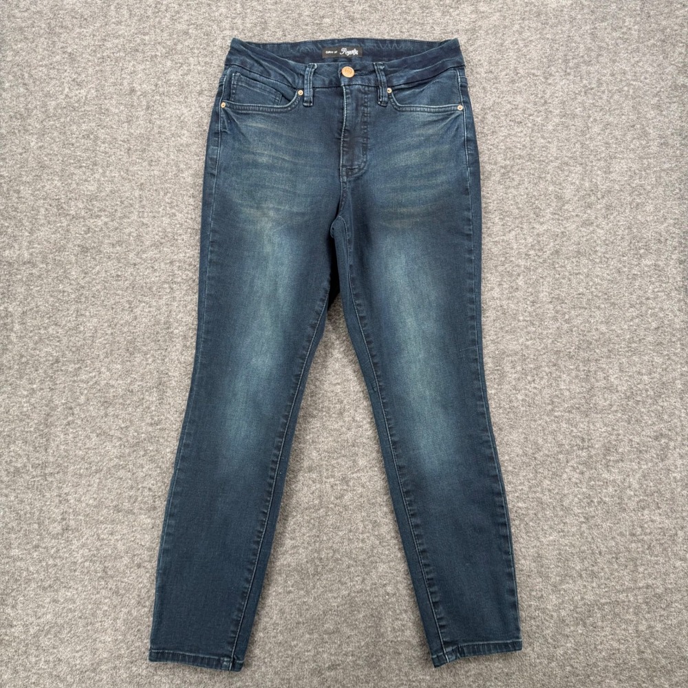 Royalty for Me Curvy Fit Skinny Jeans Dark Wash High Rise Denim Size 4 Crop
